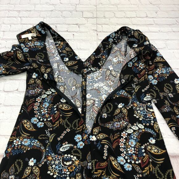 WAYF Women Long Sleeve Floral Boho Polyester Dress Size Small Black B261 -23 - Picture 7 of 15
